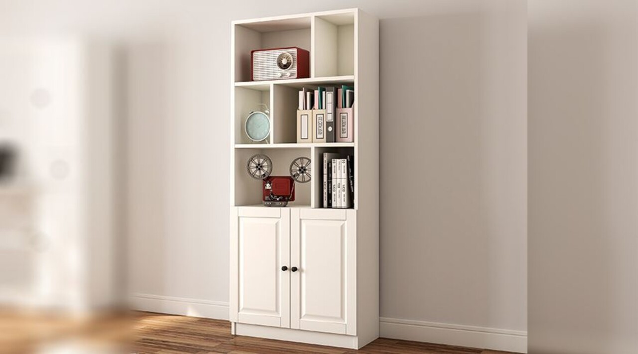 Corp biblioteca, Hanah Home, Rb-023, 70x180x33 cm, Alb mat - imagine 4